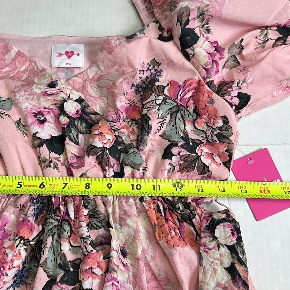 Buddy Love Cottagecore Puff Sleeve Pink Floral Maxi Long Dress Size Small NWT - Picture 12 of 12